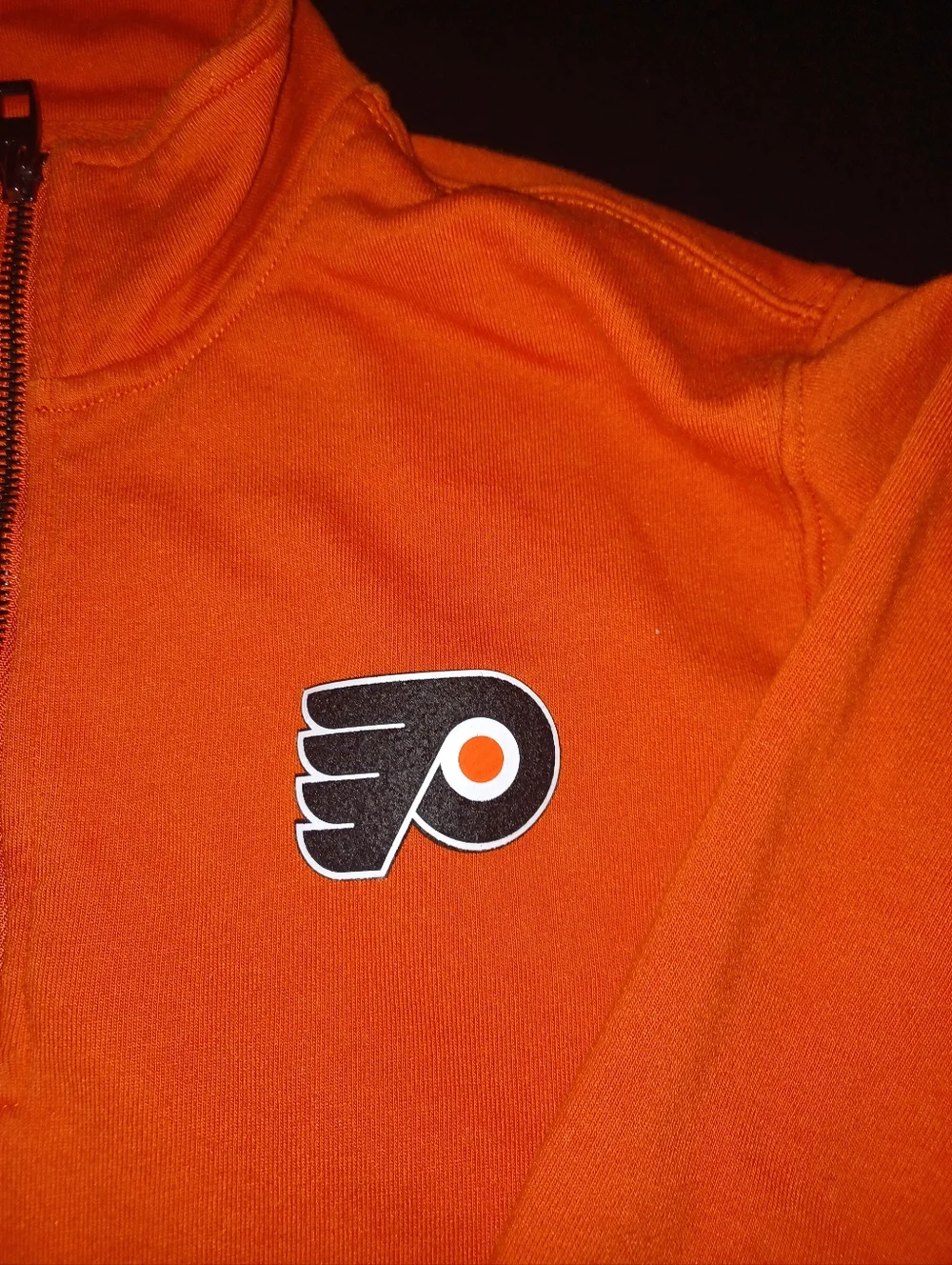 Philadelphia Flyers Orange Quarter Zip Pullover Size Medium Sportique Brand Med
